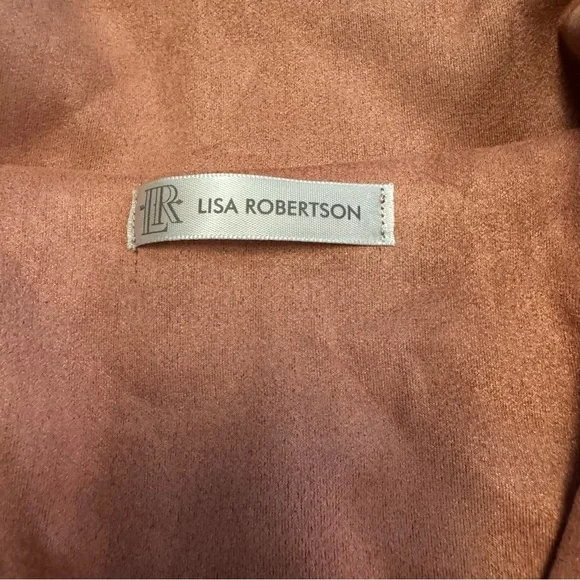 Lisa Robertson Size Small Brown Faux Suede Moto Jacket Coat Snaps Zippers NEW - Picture 4 of 15